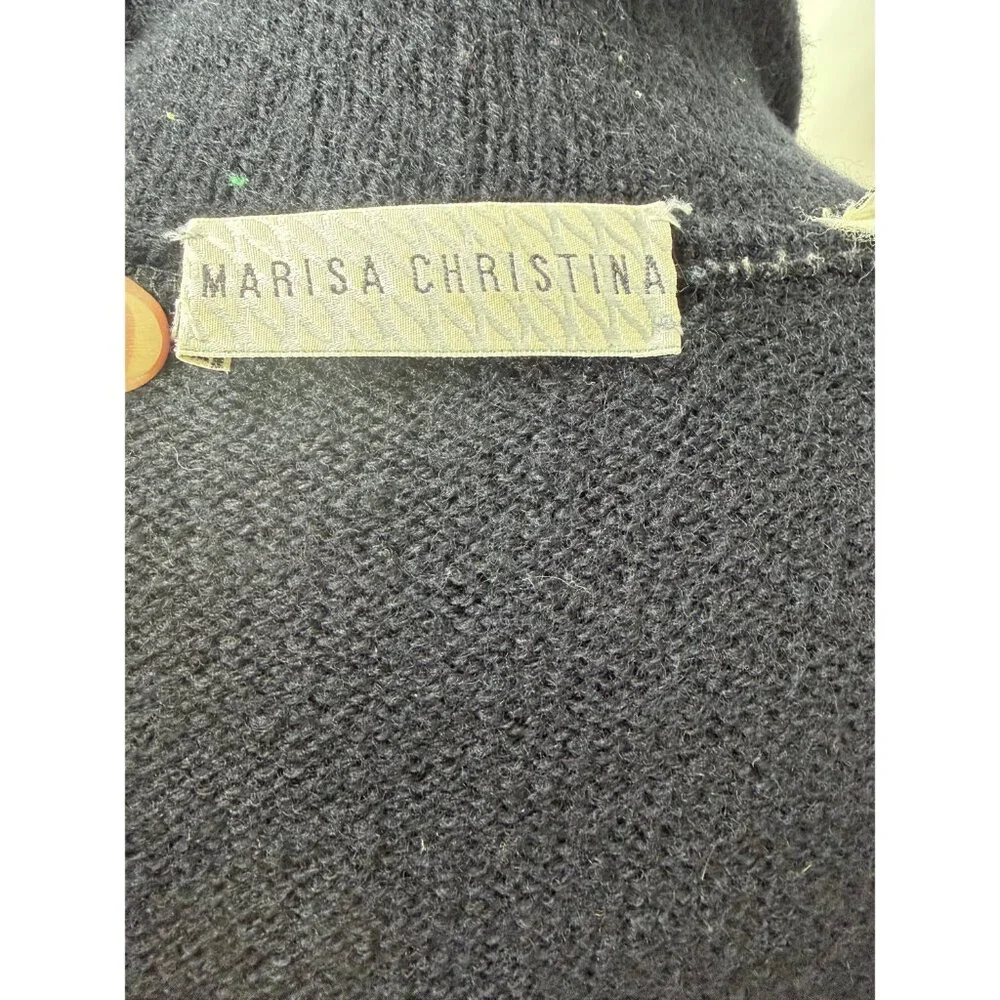 1990s boiled wool cardigan sweater coat by Marisa Christina Size L/XL - Picture 10 of 11